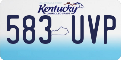 KY license plate 583UVP