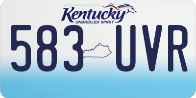 KY license plate 583UVR
