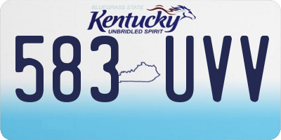 KY license plate 583UVV