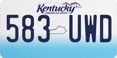 KY license plate 583UWD