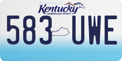 KY license plate 583UWE