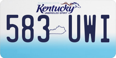 KY license plate 583UWI