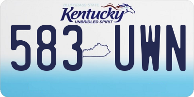 KY license plate 583UWN