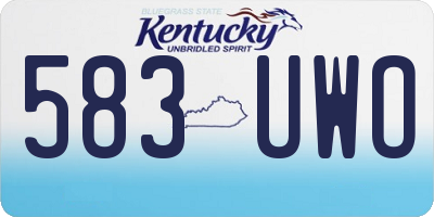 KY license plate 583UWO