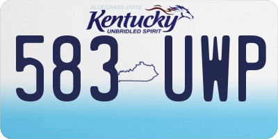 KY license plate 583UWP
