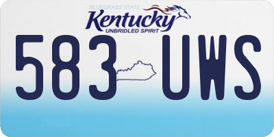 KY license plate 583UWS