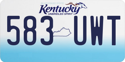 KY license plate 583UWT