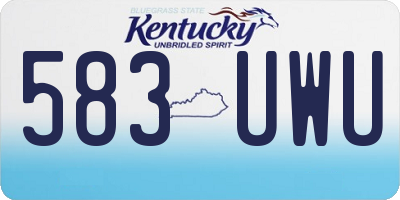 KY license plate 583UWU
