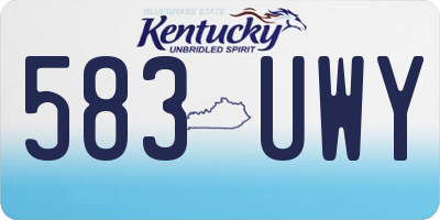 KY license plate 583UWY