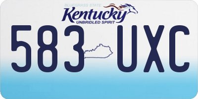 KY license plate 583UXC