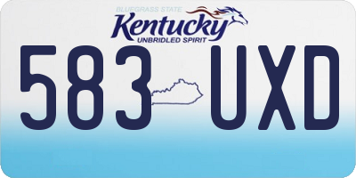 KY license plate 583UXD