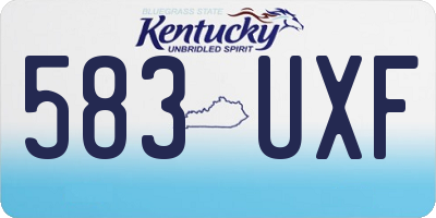 KY license plate 583UXF