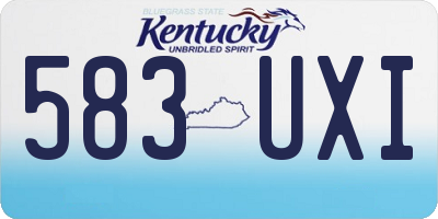 KY license plate 583UXI