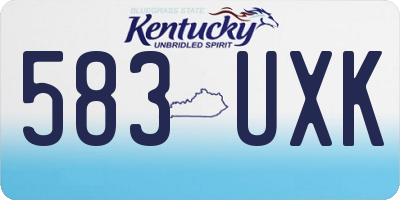 KY license plate 583UXK