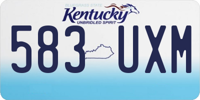 KY license plate 583UXM