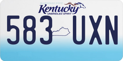 KY license plate 583UXN