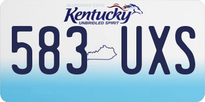 KY license plate 583UXS