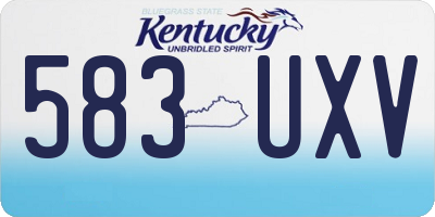 KY license plate 583UXV