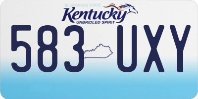 KY license plate 583UXY