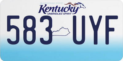 KY license plate 583UYF