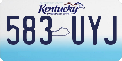 KY license plate 583UYJ