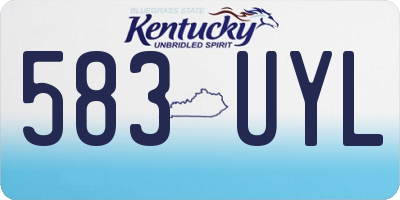 KY license plate 583UYL