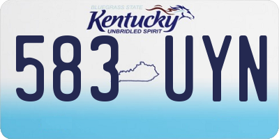KY license plate 583UYN