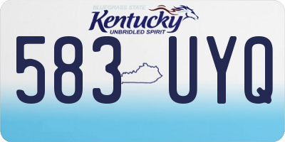 KY license plate 583UYQ