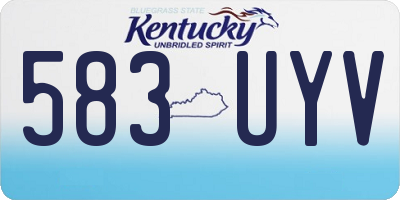 KY license plate 583UYV