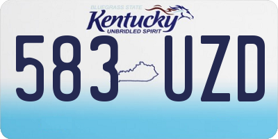 KY license plate 583UZD