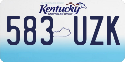 KY license plate 583UZK