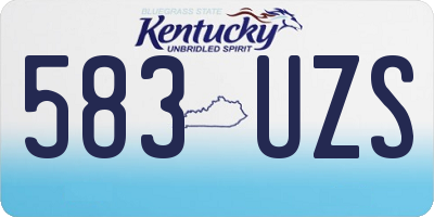 KY license plate 583UZS