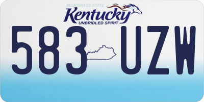 KY license plate 583UZW