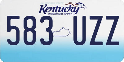 KY license plate 583UZZ