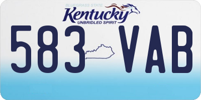 KY license plate 583VAB