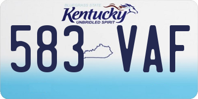 KY license plate 583VAF