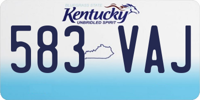 KY license plate 583VAJ