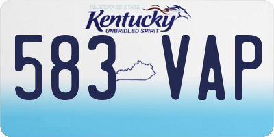 KY license plate 583VAP