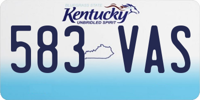 KY license plate 583VAS