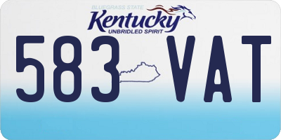 KY license plate 583VAT