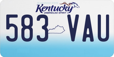 KY license plate 583VAU
