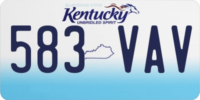 KY license plate 583VAV