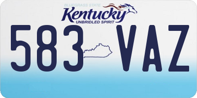 KY license plate 583VAZ