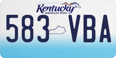 KY license plate 583VBA