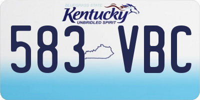 KY license plate 583VBC
