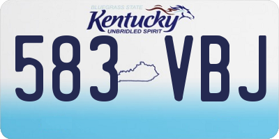 KY license plate 583VBJ