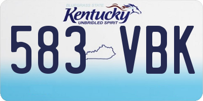 KY license plate 583VBK