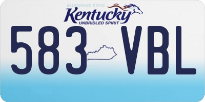 KY license plate 583VBL