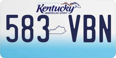 KY license plate 583VBN