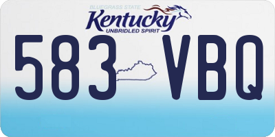 KY license plate 583VBQ